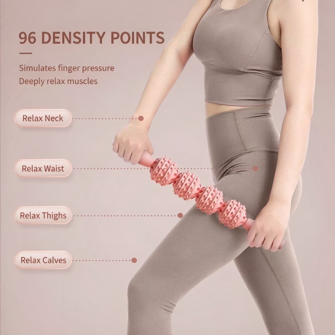 Yoga Fitness Wheel - Yoga Massage Stick Wolf Tooth Muscle