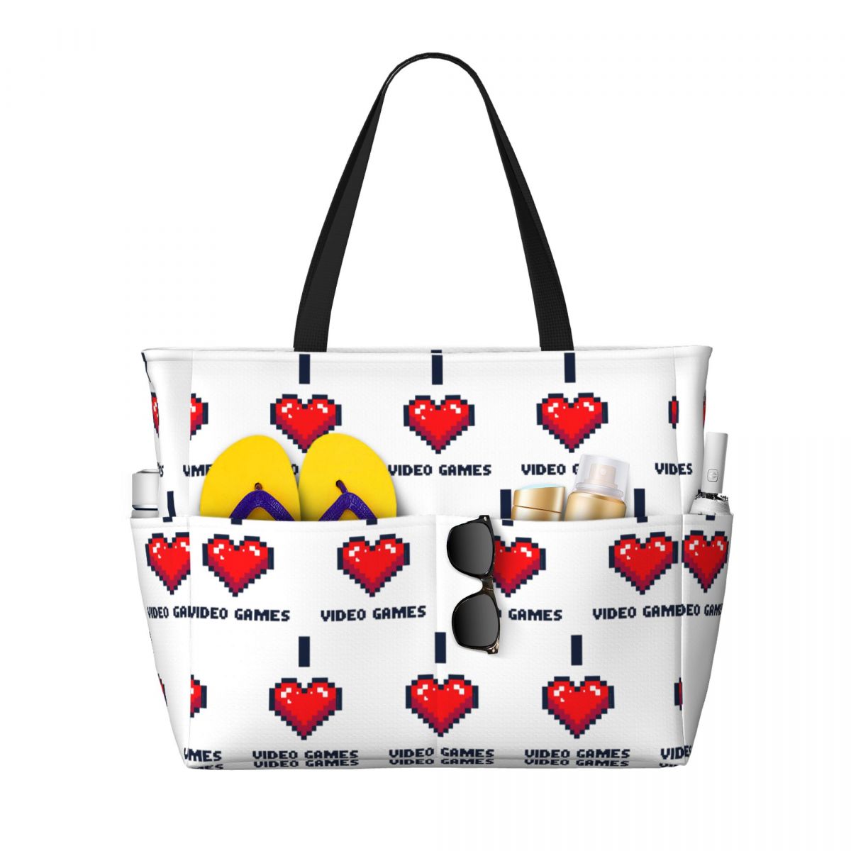 I Heart Video Games Beach Tote - Yoga Fitness Video review and price