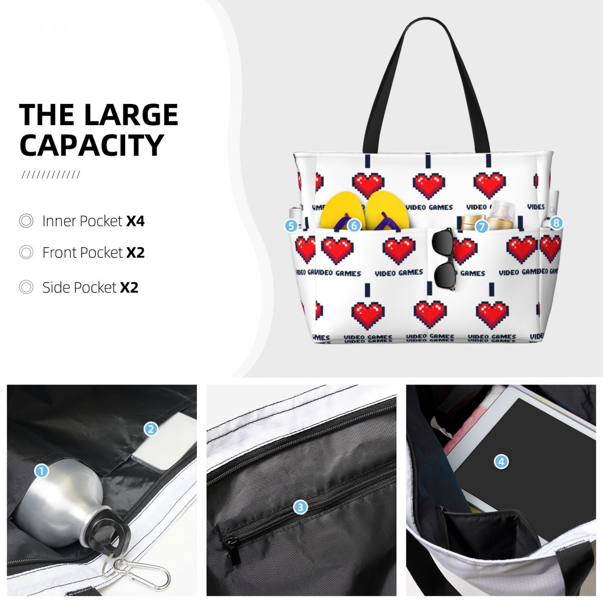 I Heart Video Games Beach Tote - Yoga Fitness Video review and price